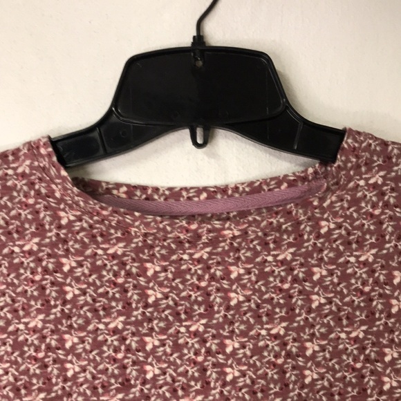 RUFF Hewn Women’s Long Sleeve Tee L Ditsy Floral print Cranberry Perfect layer - Picture 5 of 9